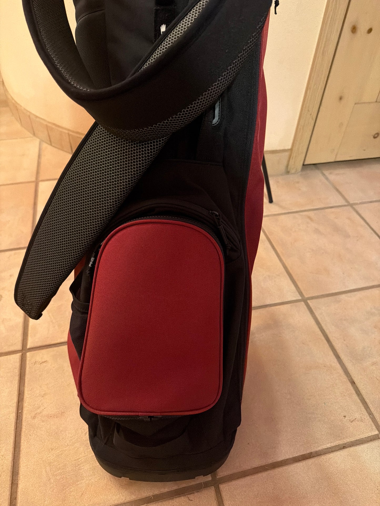 Ping NMSU PGA-GM Maroon and Black Stand bag AUCTION "OLD PGA LOGO"