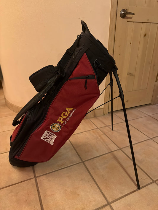Ping NMSU PGA-GM Maroon and Black Stand bag AUCTION "OLD PGA LOGO"