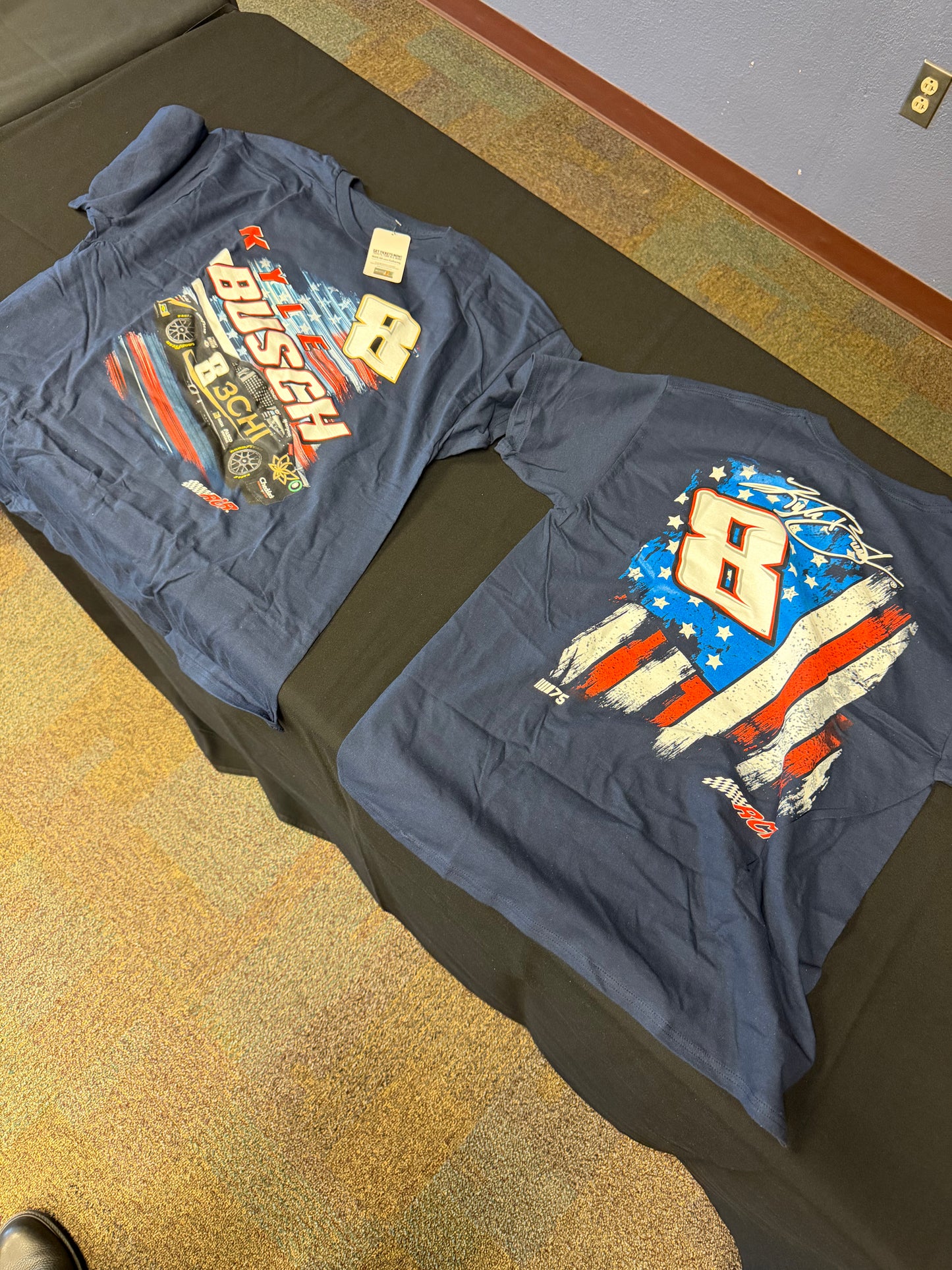 2 Kyle Busch NASCAR T-Shirts   Size: 1 Large and 1 XL